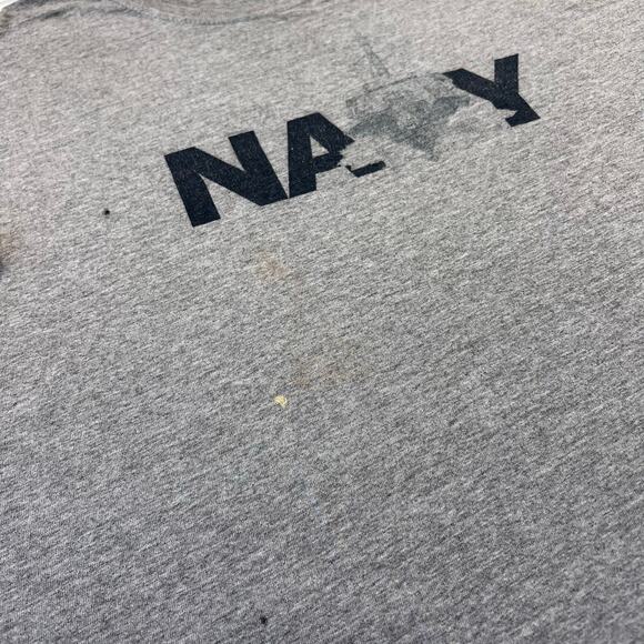 Navy Vintage single stitch Military Gray T-shirt All Sport Men's size XL USA - Picture 8 of 8